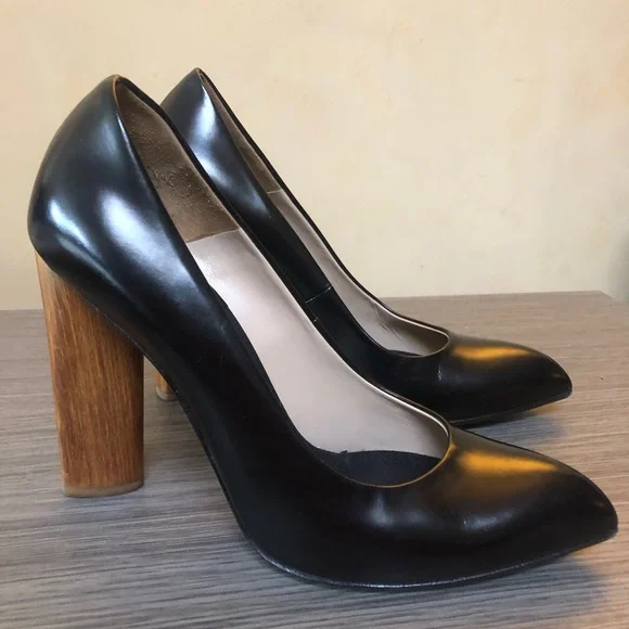 YSL Charlotte Court Shoe Wood Heel 105 Pump FW 2007 Runway Black Leather Pilati - Picture 8 of 14